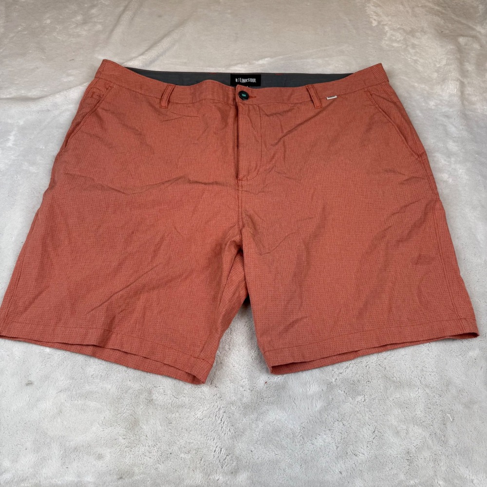 Linksoul Boardwalker Shorts Mens 40 Coral Orange Performance Golf LS6170-8‎